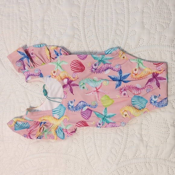 Posh Peanut Coral (Seahorse) swimsuit 3-6 mo - Picture 2 of 2